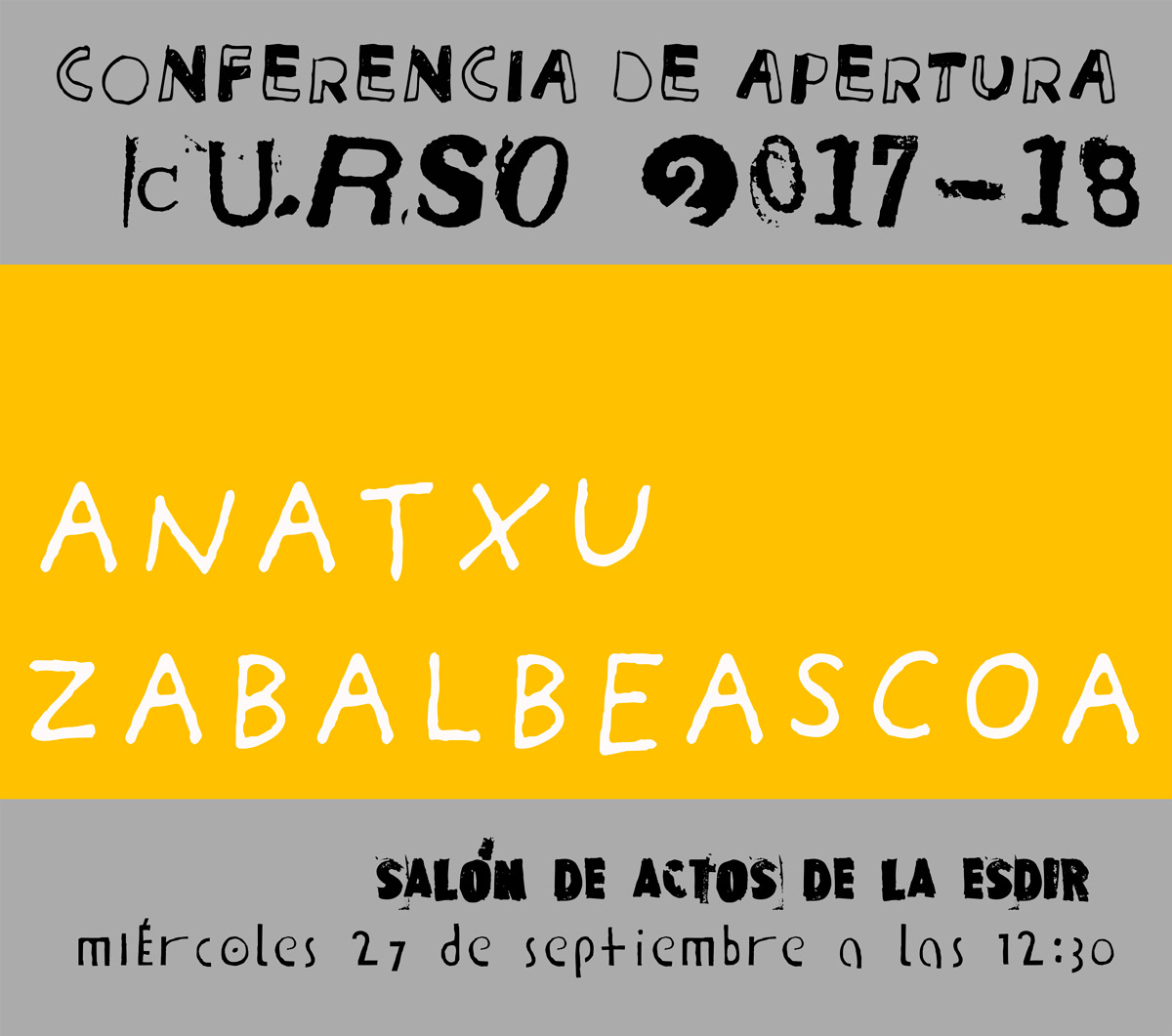 Conferencia inaugural con Anatxu Zabalbeascoa