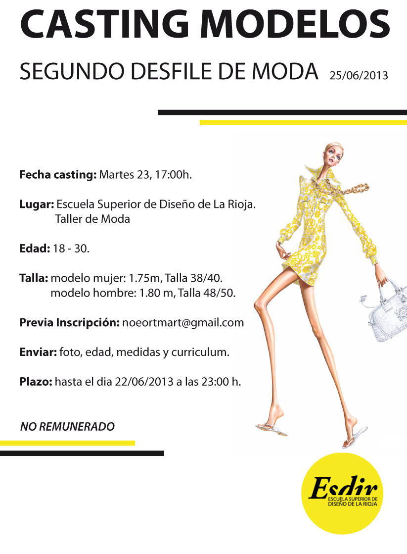 CASTING DE MODELOS PARA EL SEGUNDO DESFILE DE MODA