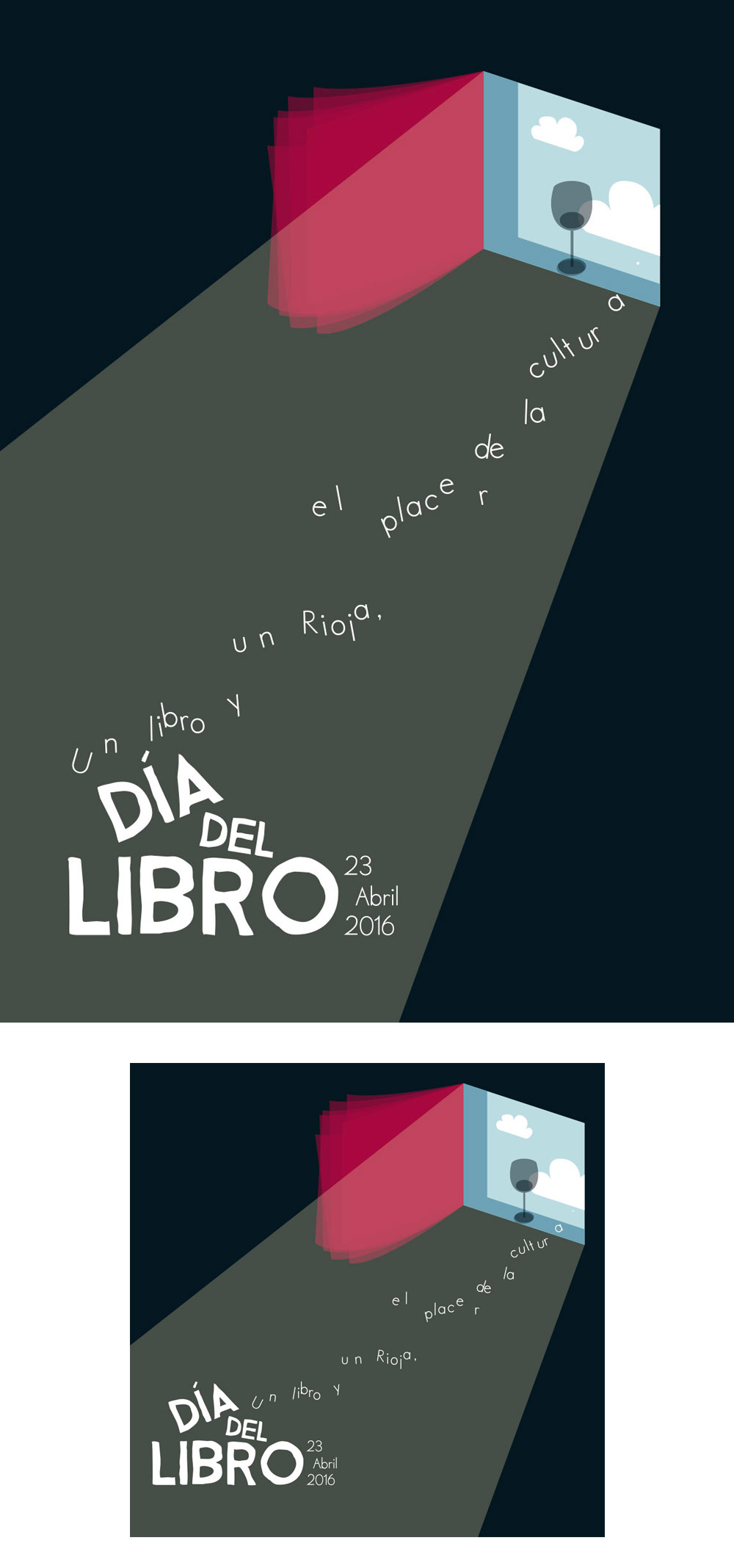 Rocio Ávila primer premio del concurso para el cartel-etiqueta del día del libro.