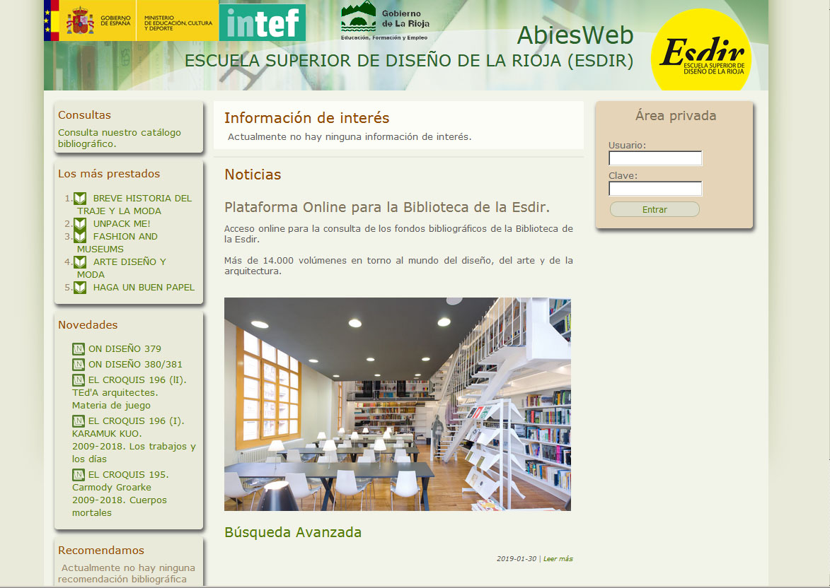 Acceso online a la Biblioteca de la Esdir